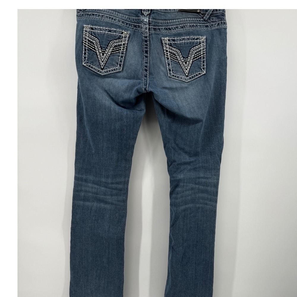 Vigoss‎ Chelsea Slim Boot Jeans Blue Contrast Stitch Bling Size 15/16 L35 (L32) - Picture 13 of 16